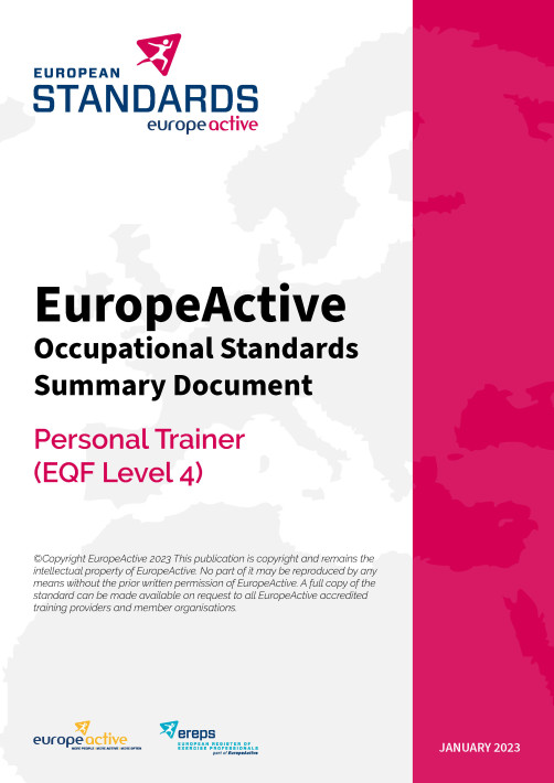 EuropeActive Standards EQF Level 4
