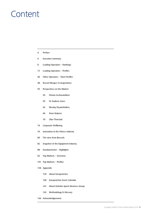 European Health& Fitness Market report 2016 - EHFMR-E-BOOK