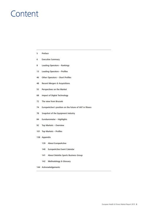 European Health & Fitness Market report 2015 - EHFMR-E-BOOK