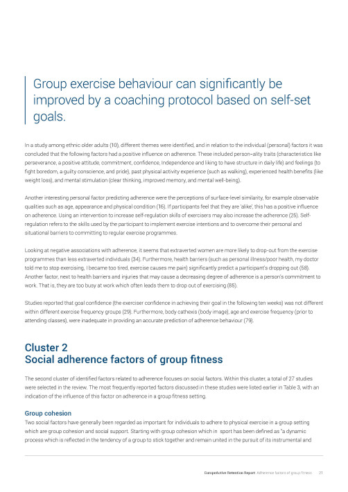 EuropeActive Retention Report 2016: Adherence factors of group fitness - Ebook